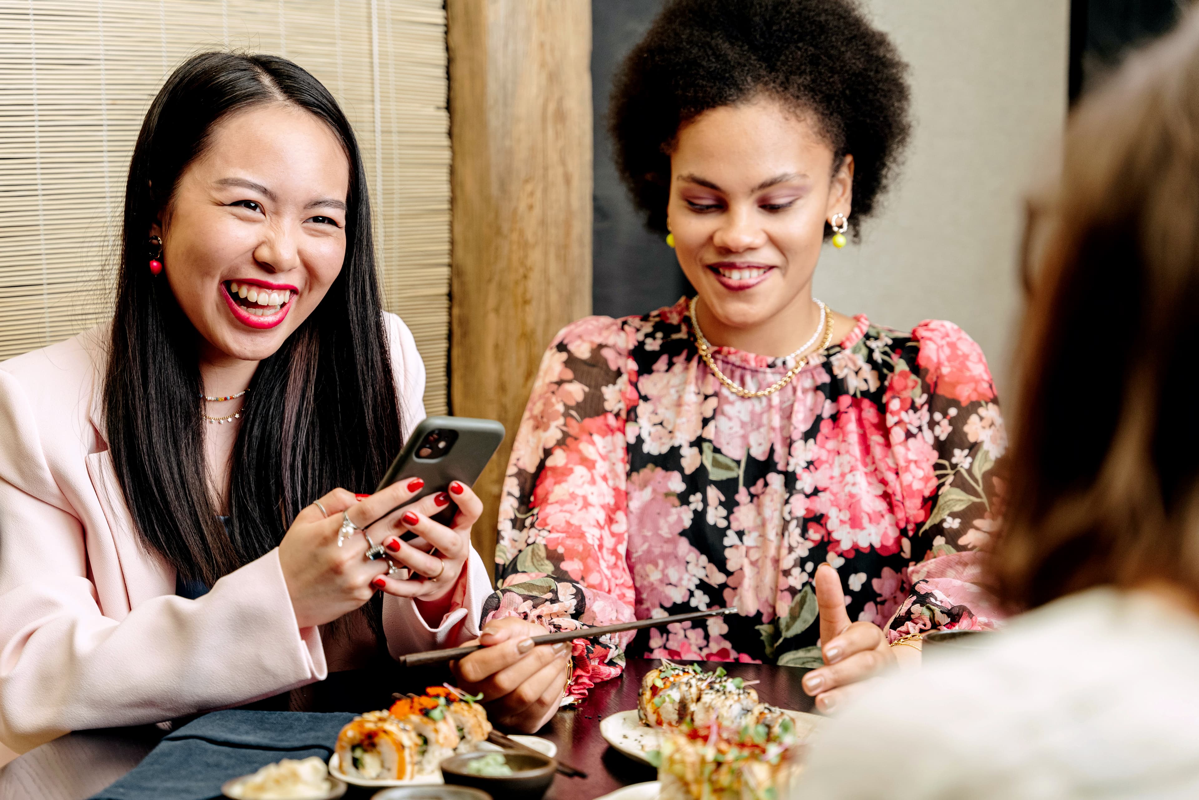 Friends at a restaurant