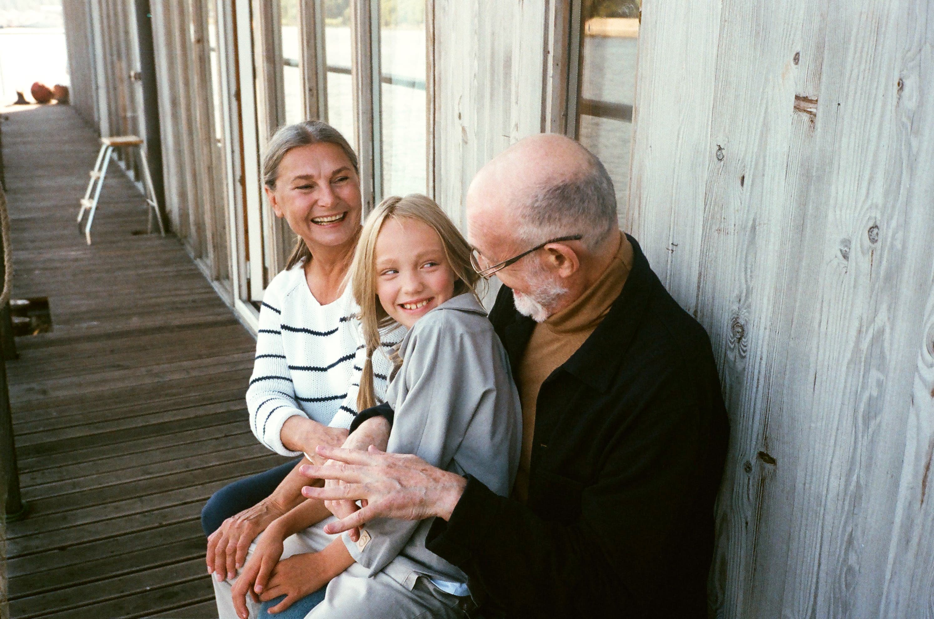 Grandparent and kid playing