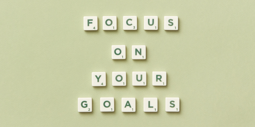 Image that says focus on your goals