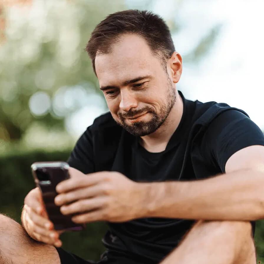 Man looking at phone