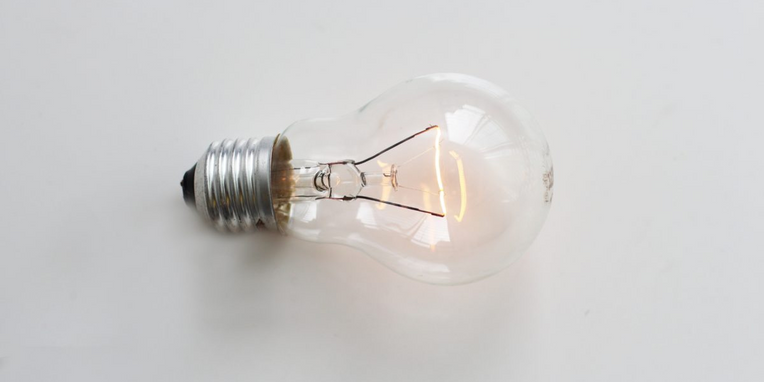 A lightbulb on its side