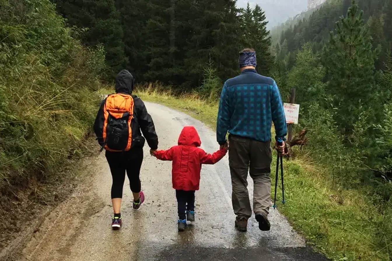 Family hiking