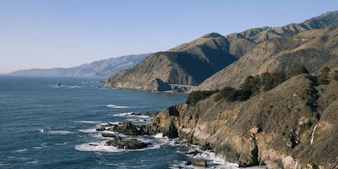 a green mountain coast